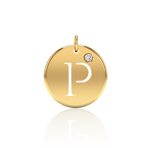 "P" tag Diamond Pendant