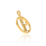 "P" Stamp Diamond Pendant