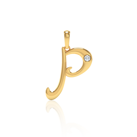"P" Script Diamond Pendant